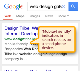 mobile search indicators in Google